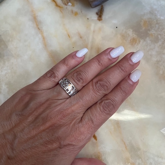 New Real 925 Sterling silver Elephant 7 horseshoe flower owl Lucky Ring Band - Picture 3 of 17